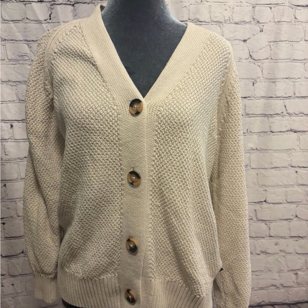 GAP Cream Textured Women's Cardigan